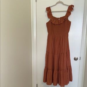 Old Navy Orange Ruffle Maxi Dress
